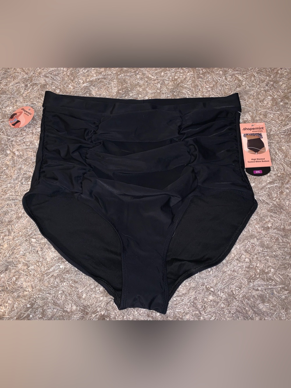 Shapermint Black High-Waist Bikini Bottoms 2XL NWT